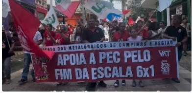 Campinas/SP: Trabalhadores, jovens e estudantes unificados contra a 6 x 1, a escala da morte.